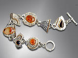 amber cabochon bracelet