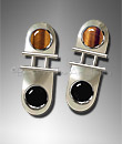 onyx and tiger's eye earrings