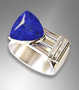 silver men's lapis lazuli ring