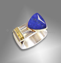 Mens Lapis Ring Men's Lapis Ring, Sterling, 14K