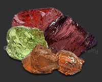 rough garnets